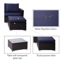 Load image into Gallery viewer, 3 Pcs Garden Furniture, Rattan Table &amp; Sofa Patio Set with Cushions TapClickBuy