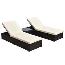 Load image into Gallery viewer, 3 PCS Rattan Lounger Set-Deep Coffee/Cream White TapClickBuy