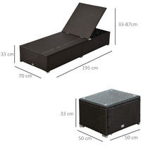 Load image into Gallery viewer, 3 PCS Rattan Lounger Set-Deep Coffee/Cream White TapClickBuy