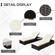 Load image into Gallery viewer, 3 PCS Rattan Lounger Set-Deep Coffee/Cream White TapClickBuy