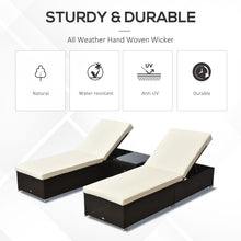Load image into Gallery viewer, 3 PCS Rattan Lounger Set-Deep Coffee/Cream White TapClickBuy