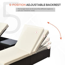 Load image into Gallery viewer, 3 PCS Rattan Lounger Set-Deep Coffee/Cream White TapClickBuy