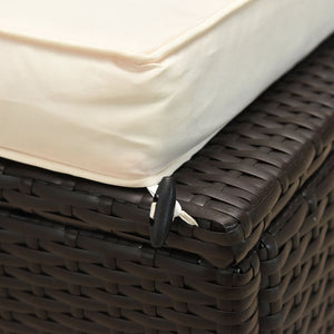 3 PCS Rattan Lounger Set-Deep Coffee/Cream White TapClickBuy