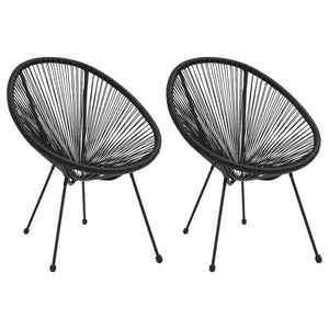 3 Piece Outdoor Dining Set PVC Rattan Black TapClickBuy
