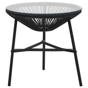 3 Piece Outdoor Dining Set PVC Rattan Black TapClickBuy