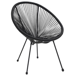 3 Piece Outdoor Dining Set PVC Rattan Black TapClickBuy