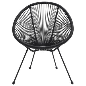 3 Piece Outdoor Dining Set PVC Rattan Black TapClickBuy