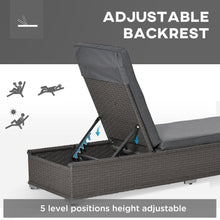 Load image into Gallery viewer, 3 Piece Rattan Lounge Set, Side Table, 5-Position Adjustable Recline Chair, Grey TapClickBuy