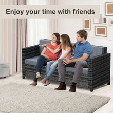 Load image into Gallery viewer, 3-Seater Weather Resistant Outdoor Garden Rattan Sofa Grey TapClickBuy