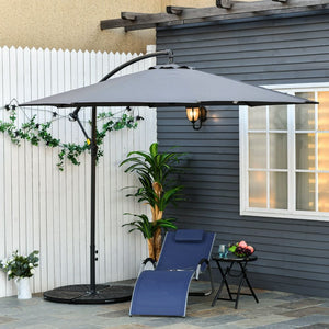 3mt Garden Parasol Sun Shade Patio Banana Hanging Rattan Set TapClickBuy