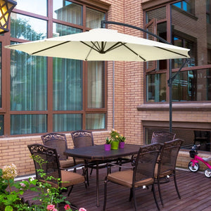 3mt Garden Parasol Sun Shade Patio Banana Hanging Rattan Set TapClickBuy
