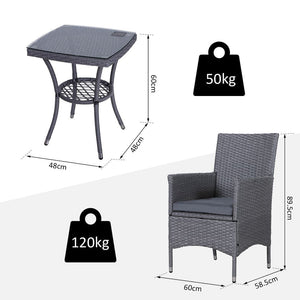 3pc Rattan Coffee Set-Grey TapClickBuy