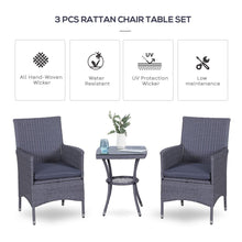 Load image into Gallery viewer, 3pc Rattan Coffee Set-Grey TapClickBuy
