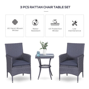 3pc Rattan Coffee Set-Grey TapClickBuy