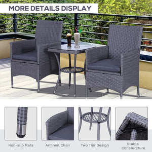 3pc Rattan Coffee Set-Grey TapClickBuy