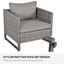 Load image into Gallery viewer, 4 PCs PE Rattan Wicker Outdoor Dining Set w/ Sofa Chairs Glass Top Table Cushions Patio Garden Conservatory Furniture TapClickBuy