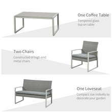 Load image into Gallery viewer, 4 PCs PE Rattan Wicker Sofa Set Furniture Lawn Coffee Table &amp; Cushion-Grey TapClickBuy