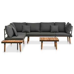 4 Piece Garden Lounge Set with Cushions Solid Wood Acacia TapClickBuy