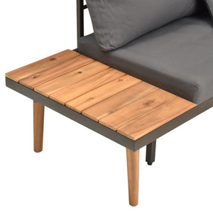 4 Piece Garden Lounge Set with Cushions Solid Wood Acacia TapClickBuy