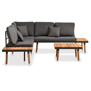 4 Piece Garden Lounge Set with Cushions Solid Wood Acacia TapClickBuy