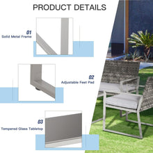 Load image into Gallery viewer, 4-Piece Outdoor Garden Rattan Seating Furniture Set Grey TapClickBuy