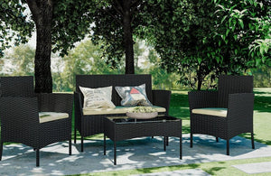 4 Piece Rattan Garden Furniture Set TapClickBuy