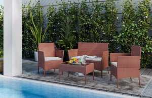 4 Piece Rattan Garden Furniture Set TapClickBuy