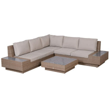 Load image into Gallery viewer, 4Pcs Rattan Sofa Garden Set Coffee Table Chairs Loveseat Outdoor w/ Cushion TapClickBuy