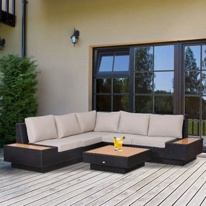 4Pcs Rattan Sofa Garden Set Coffee Table Chairs Loveseat Outdoor w/ Cushion TapClickBuy