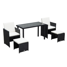 Load image into Gallery viewer, 5 P? Rattan Set-Black/Creamy White TapClickBuy
