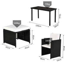 Load image into Gallery viewer, 5 P? Rattan Set-Black/Creamy White TapClickBuy