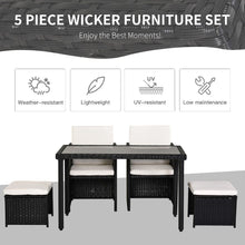 Load image into Gallery viewer, 5 P? Rattan Set-Black/Creamy White TapClickBuy