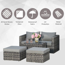 Load image into Gallery viewer, 5 Pcs PE Rattan Armchair Outdoor Garden Seating Comfort Balcony Home -Mixed Grey TapClickBuy