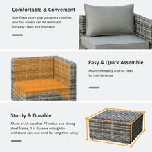 Load image into Gallery viewer, 5 Pcs PE Rattan Armchair Outdoor Garden Seating Comfort Balcony Home -Mixed Grey TapClickBuy