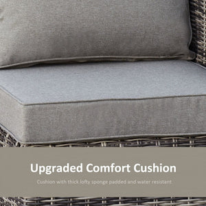 5 Pcs PE Rattan Armchair Outdoor Garden Seating Comfort Balcony Home -Mixed Grey TapClickBuy