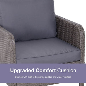 5 Pcs Rattan Furniture Set, Steel Frame-Grey TapClickBuy