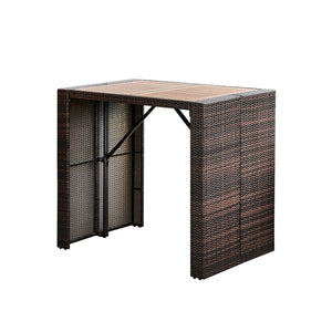 5 Pcs Rattan Garden Patio Furniture Bar Dining Table & Chair Set TapClickBuy