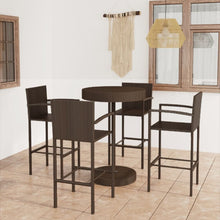 Load image into Gallery viewer, 5 Piece Garden Bar Set Poly Rattan Brown TapClickBuy