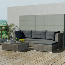 Load image into Gallery viewer, 5 Piece Garden Lounge Set with Cushions Poly Rattan Grey TapClickBuy