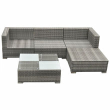 Load image into Gallery viewer, 5 Piece Garden Lounge Set with Cushions Poly Rattan Grey TapClickBuy