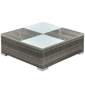 5 Piece Garden Lounge Set with Cushions Poly Rattan Grey TapClickBuy