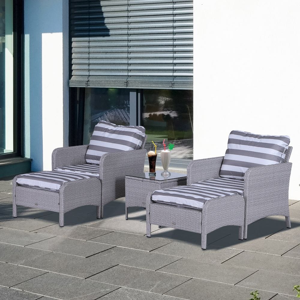 5-Piece PE Rattan Outdoor Garden Furniture Set TapClickBuy
