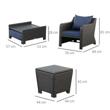 Load image into Gallery viewer, 5pcs Rattan Furniture Sofa Set &amp; Storage Function Side Table &amp; Ottoman Deep Coffee TapClickBuy