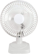 Load image into Gallery viewer, 6&quot; Clip On/Desk Fan 2 Speed Oscillating Speed Settings Low Noise Strong Base Desk Fan White TapClickBuy