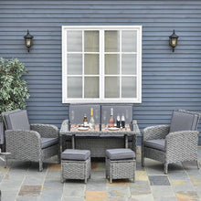 Load image into Gallery viewer, 6 PCS Patio Rattan Dining Table Sets All Weather PE Wicker Sofa Furniture Set TapClickBuy
