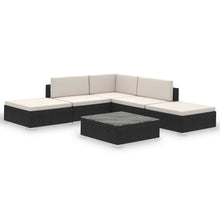 Load image into Gallery viewer, 6 Piece Garden Lounge Set with Cushions Poly Rattan Black TapClickBuy