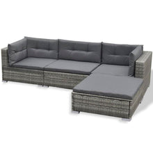 Load image into Gallery viewer, 6 Piece Garden Lounge Set with Cushions Poly Rattan Grey TapClickBuy