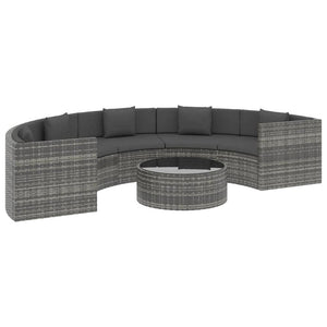 6 Piece Garden Lounge Set with Cushions Poly Rattan Grey (UK/IE/FI/NO Only) TapClickBuy