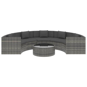 6 Piece Garden Lounge Set with Cushions Poly Rattan Grey (UK/IE/FI/NO Only) TapClickBuy