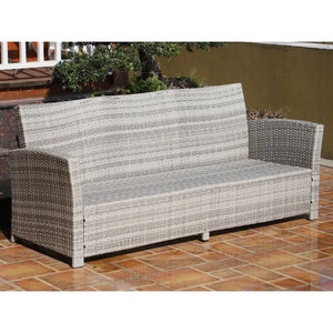 6Pcs Rattan Dining Set Sofa Table Footstool Outdoor w/ Cushion Garden Furniture TapClickBuy